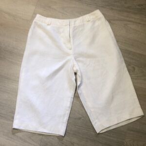 Talbots White Linen Capri Pants Classic